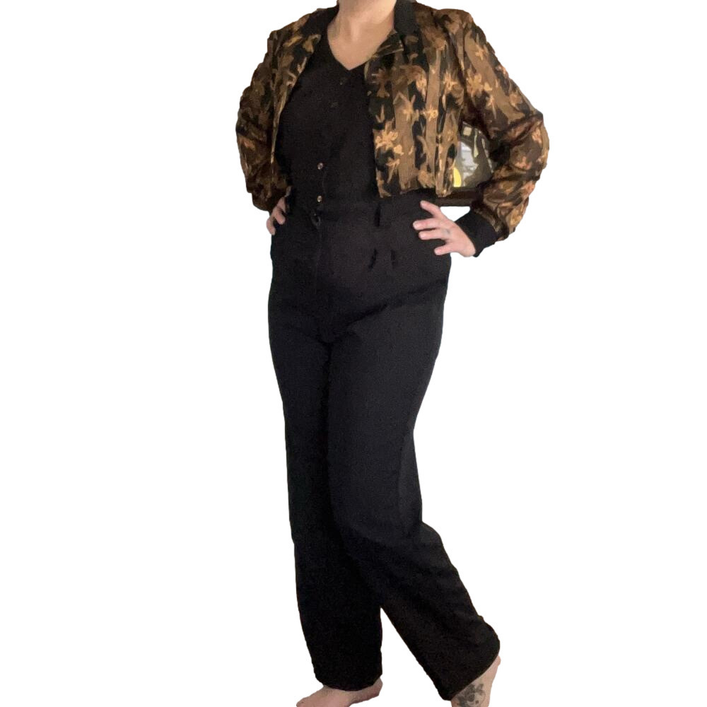 80s black & gold jumpsuit